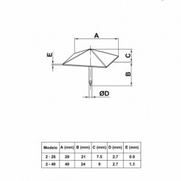 Ćwiek gwóźdź ozdobny piramida 28x28mm czarny mod.2