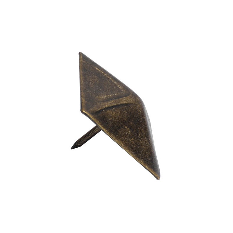 Ćwiek gwóźdź ozdobny piramida 28x28mm złoto antyczne mod.2