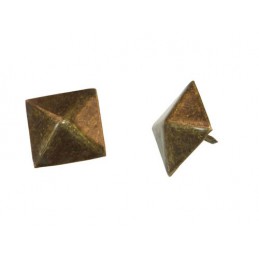 Ćwiek gwóźdź ozdobny piramida 28x28mm złoto antyczne mod.2