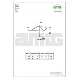 Ćwiek gwóźdź ozdobny piramida 28x28mm złoto antyczne mod.2