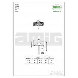 Ćwiek gwóźdź ozdobny piramida 30x30mm czarny mod.3