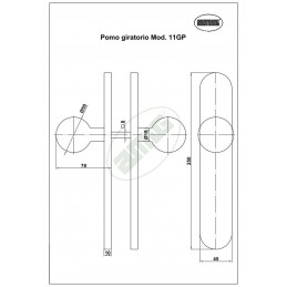 Gałka podwójna obrotowa na wkładkę 85mm INOX mod.11GPB85