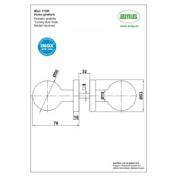 Gałka 11GR podwójna obrotowa INOX