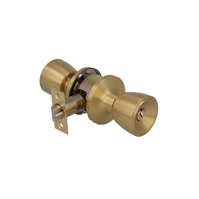 Gałka z zamkiem hotelowa mod.603 mosiądz satyna