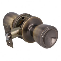 Gałka z zamkiem hotelowa mod.603 mosiężna złoto antyczne