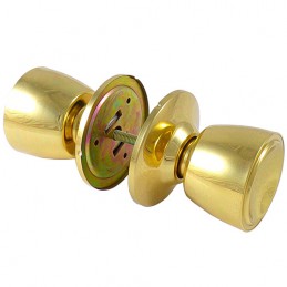 Gałka drzwiowa stała podwójna mod. 607 mosiądz polerowany