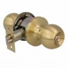 Gałka 613-z zamkiem mosiądz satyna