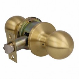 Gałka 613-z zamkiem mosiądz satyna