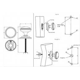 Gałka drzwiowa dekoracyjna stała 70mm czarna połysk