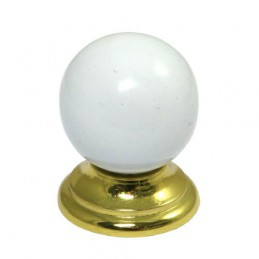 Gałka meblowa kulka 25mm biała / złota mod. 64
