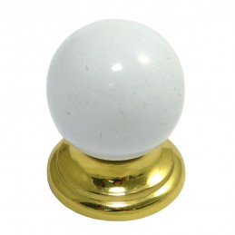 Gałka meblowa kulka 25mm biała / złota mod. 64