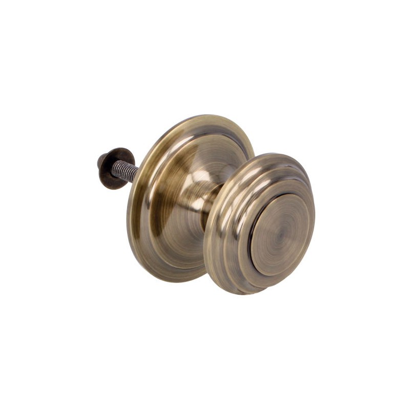 Gałka drzwiowa stała mod. 13 - 76 pełna mosiądz złoto ant.