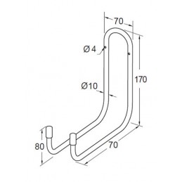 Hak podwójny 7cm, ref. 382