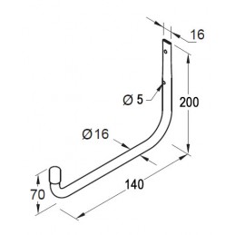 Hak pojedynczy 14cm wieszak garażowy ref. 368
