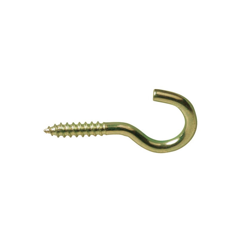 Hak półpełny haczyk wkręcany 2x16mm mosiądzowany 26szt.