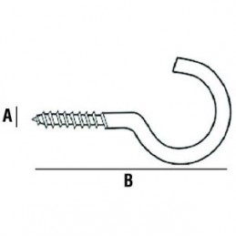 Hak półpełny haczyk wkręcany 2x16mm mosiądzowany 26szt.
