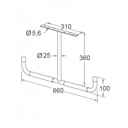 Hak T sufitowy - na deskę  ref. 389