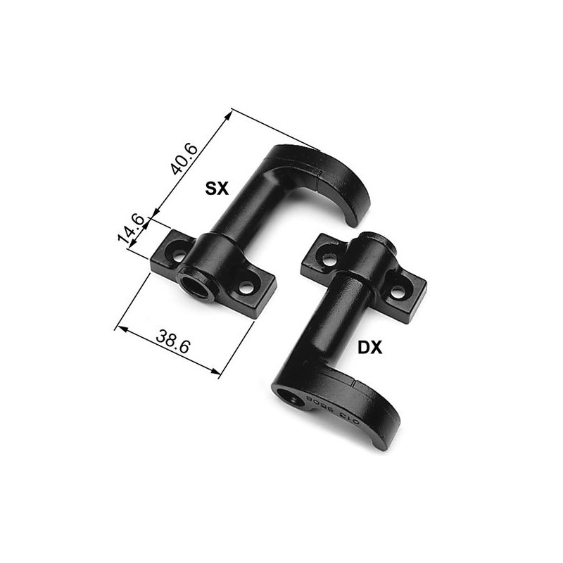 Hak zamykający długi PRAWY czarny