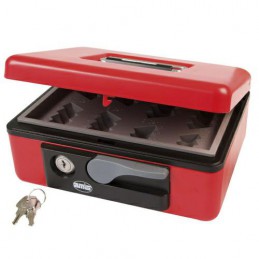 Kasetka na pieniądze czerwona 197x154x80mm