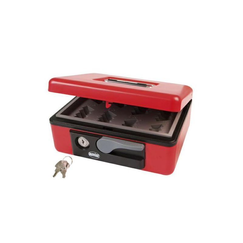 Kasetka na pieniądze czerwona 197x154x80mm