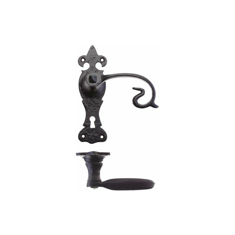 Klamka 48x168 czarna na klucz