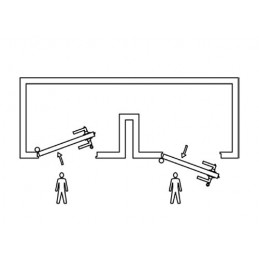 Klamka czarna na wkładkę 85mm szyld 280X45mm Lewa mod.100EB85