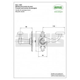 Klamka AMIG mod.100K szyld 100x44mm czarna