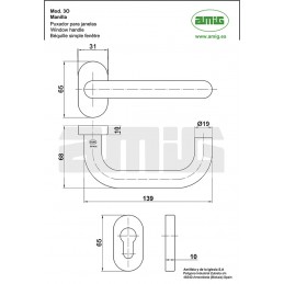 Klamka AMIG 3 `O` roz. owalna INOX