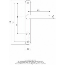 Klamka drzwiowa na wkładkę 92mm grafitowy Balmoral FRENCH L/L