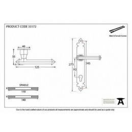 Klamka Black Tudor 92 mm wkładka