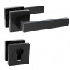 Klamka + szyldy kwadratowe na wkładkę czarne kpl mod. CADIZ