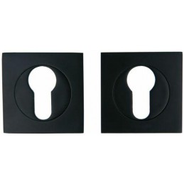 Klamka + szyldy kwadratowe na wkładkę czarne kpl mod. CADIZ