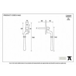 Klamka do zasuwnicy Newbury stary brąz L