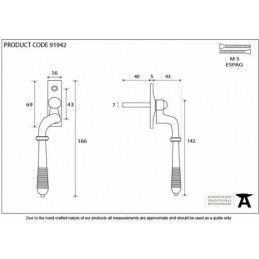 Klamka okienna brąz polerowany LEWA