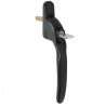 Klamka okienna z kluczykiem Overture Lock 40x7mm prosta czarna