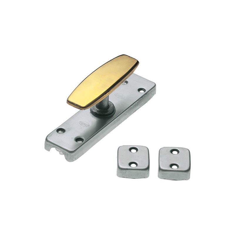 Klamka z zamknięciem do zasuwnicy stal / mosiądz mod. 17