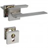 Klamka drzwiowa ZAHORA zamak + rozety kwadrat na wkładkę chrom mat zamak