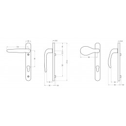 Klamko gałka Overture -kr.szyld chr DH-Z or DH-A 210 L1/L1 klamka-gałka