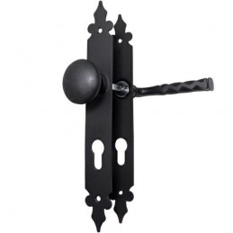 Klamko-gałka stała na wkładkę 72 czarna szyld 270x36mm mod.106PB72