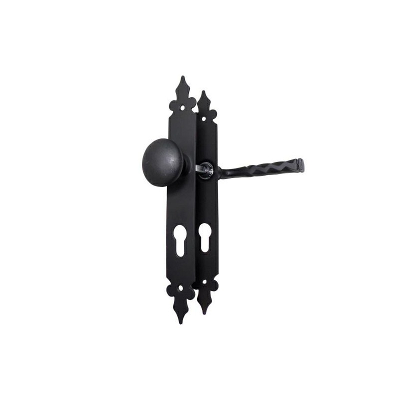 Klamko-gałka stała na wkładkę 72 czarna szyld 270x36mm mod. 106PB72
