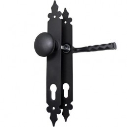 Klamko-gałka stała na wkładkę 90 czarna szyld 270x36mm mod.106PB90