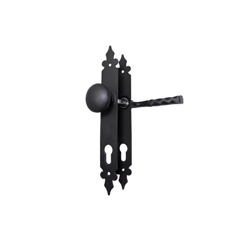 Klamko-gałka stała na wkładkę 90 czarna szyld 270x36mm mod. 106PB90