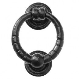 Kołatka rustykalna okrągła 5" czarna