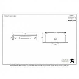 Kółko do sasha 1 3/4" mosiężne poler. prostokątne czoło do 75 kg