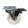 Kółko transparentne 50mm skrętne na płytce z hamulcem 7240502