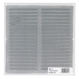 Kratka wentylacyjna 170x170x0,6 z siatką srebrna mod.3 DIS