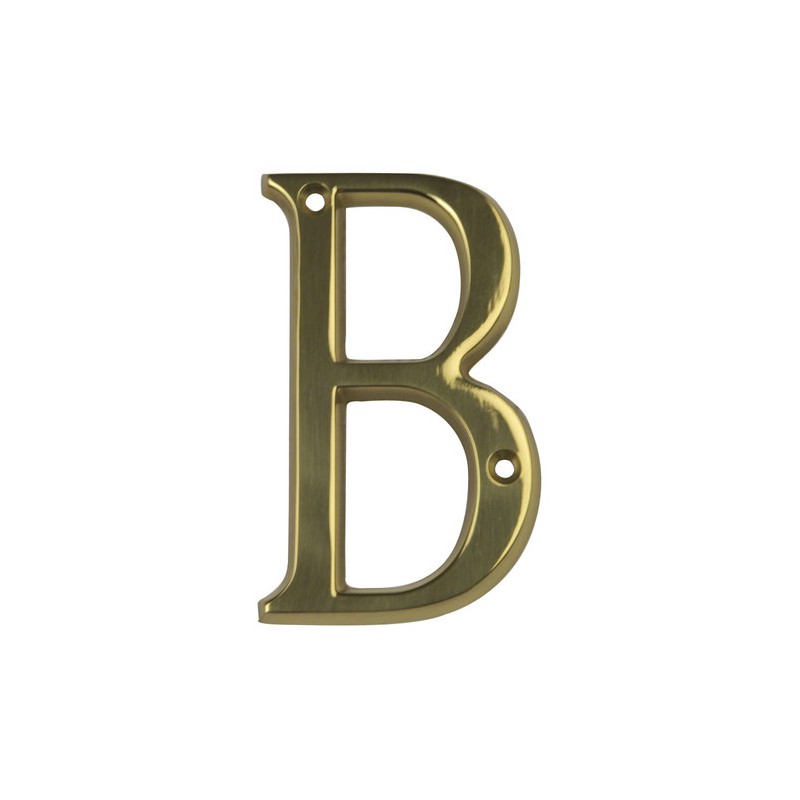 Litera B mosiężna lakierowana 10cm przykręcana