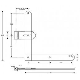 Narożnik regul.L czarny FBC S016R AR IN