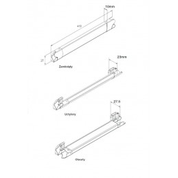 Nawiewnik aluminiowy 419mm biały 6000EA przykręcany mod. SF Xtra 16