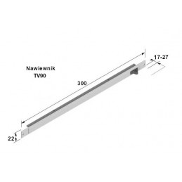 Nawiewnik aluminiowy 300mm srebrny 2500EA wpuszczay/przykręcany mod.TV90 HL